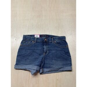 Jordache Jeans Core Roll Cuff Shorts Blue‎ Denim Size 16 Approx 30x3